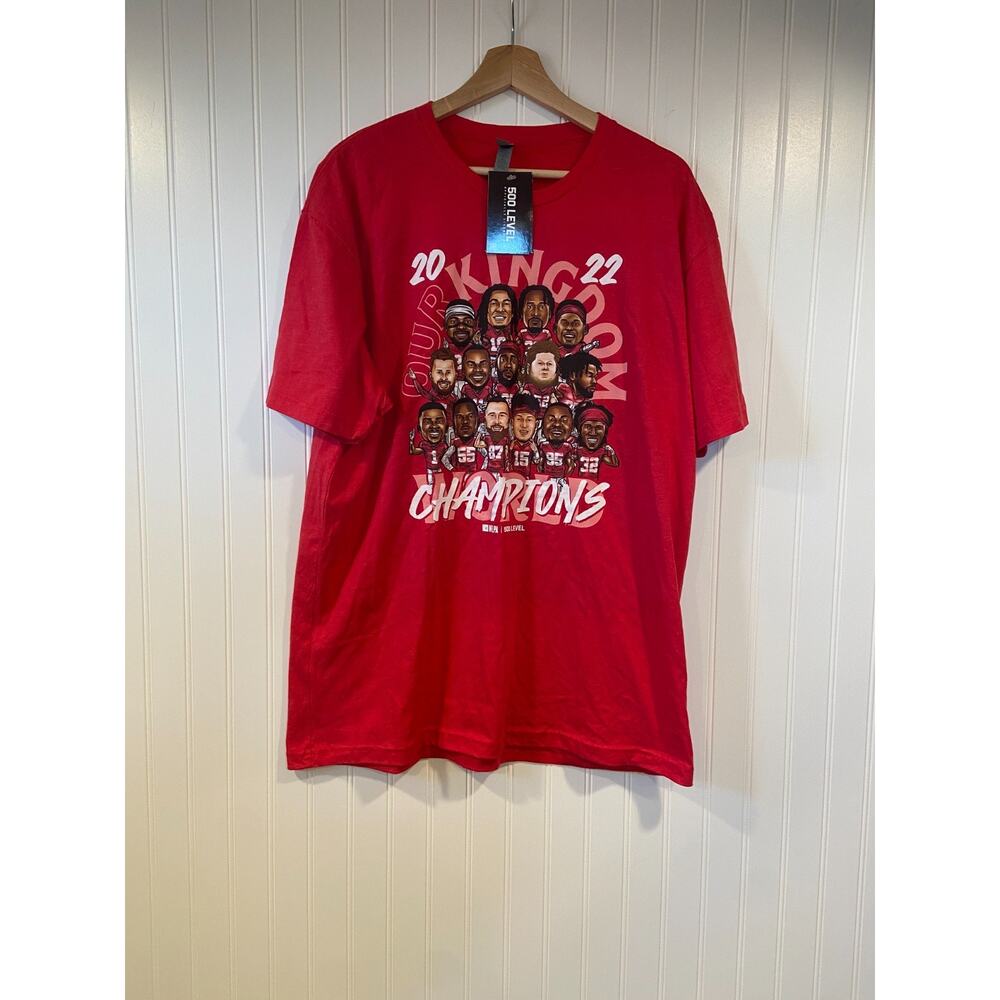 Kansas City Chiefs T-shirt Mens XL Deadstock "our kingdom champions" Bobble Head